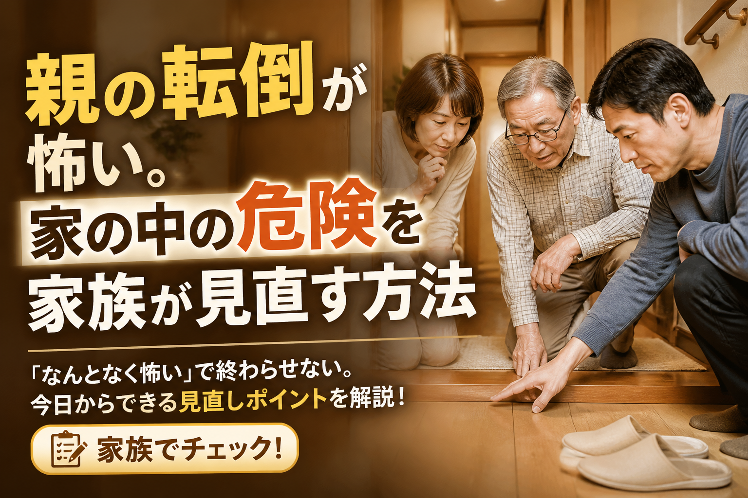 親の転倒が怖い。家の中の危険を家族が見直す方法