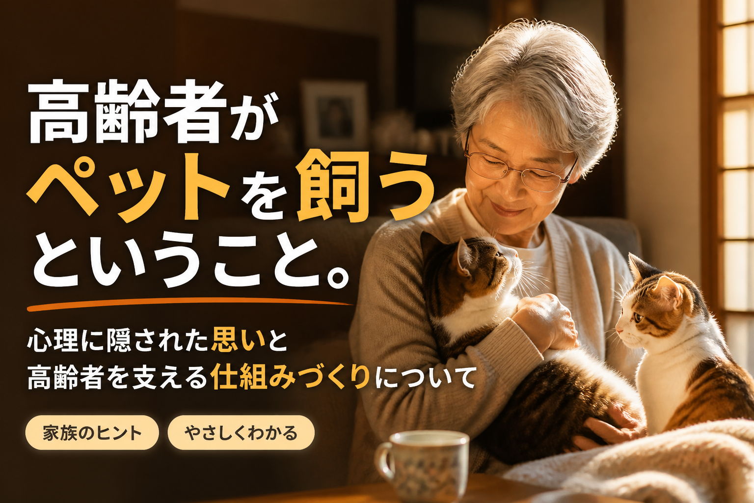 高齢者がペットを飼うということ。心理に隠された思いと高齢者を支える仕組みづくりについて