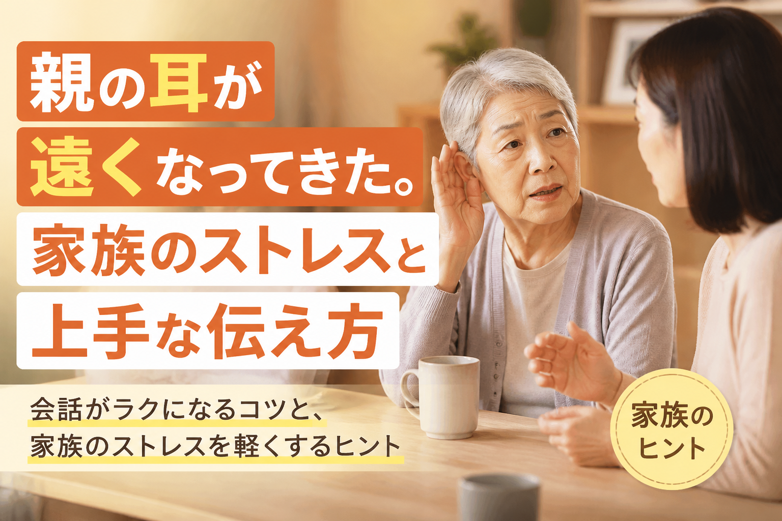 親の耳が遠くなってきた。家族のストレスと上手な伝え方