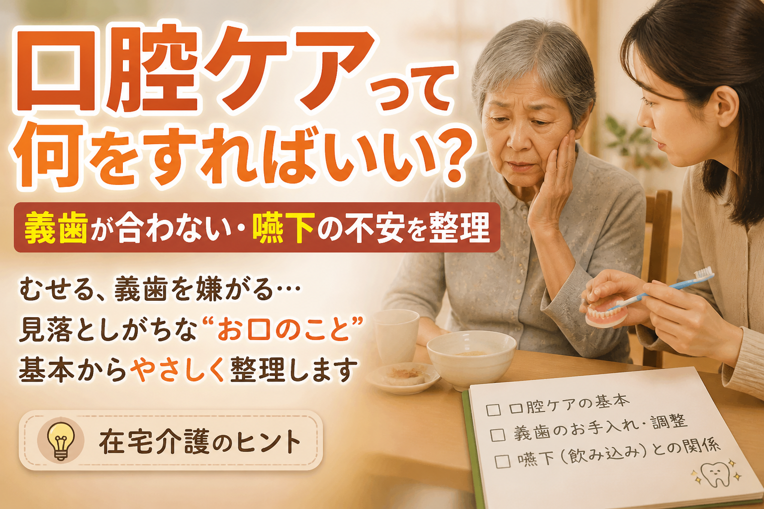 口腔ケアって何をすればいい？義歯が合わない・嚥下の不安を整理
