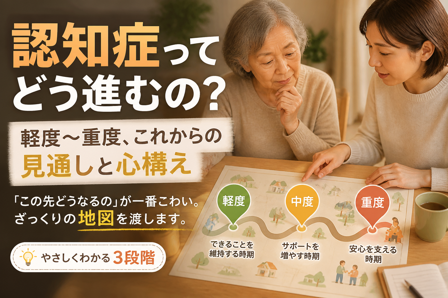 認知症ってどう進むの？軽度〜重度、これからの見通しと心構え
