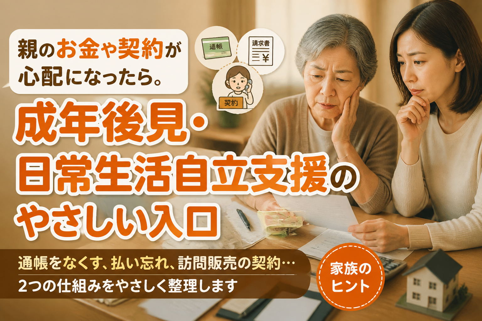 認知症の親のお金が心配…どう守る？成年後見と日常生活自立支援