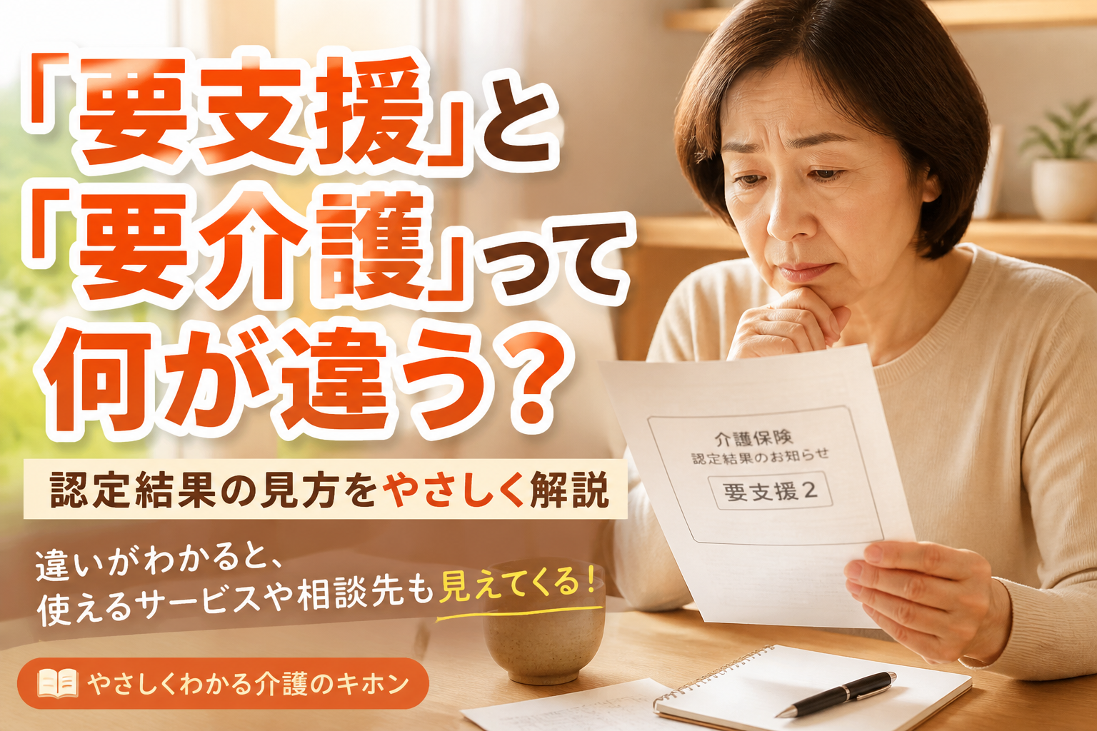「要支援」と「要介護」って何が違う？認定結果の見方をやさしく解説