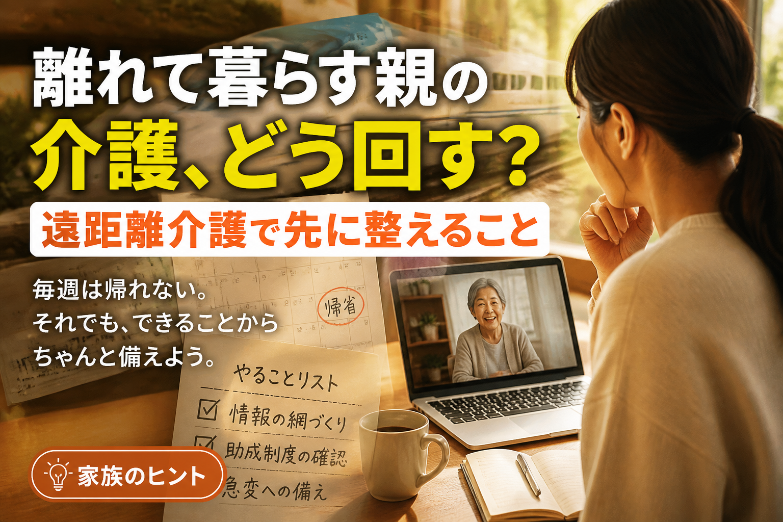 離れて暮らす親の介護、どう回す？遠距離介護で先に整えること