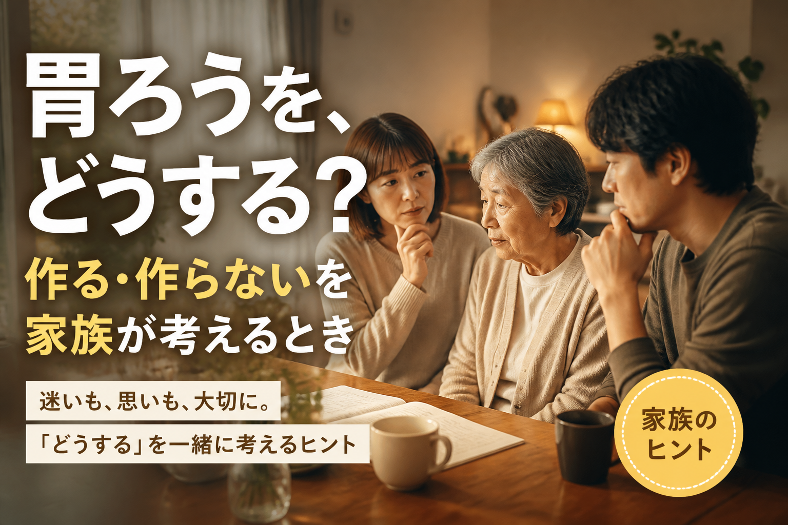 胃ろうを、どうする？作る・作らないを家族が考えるとき