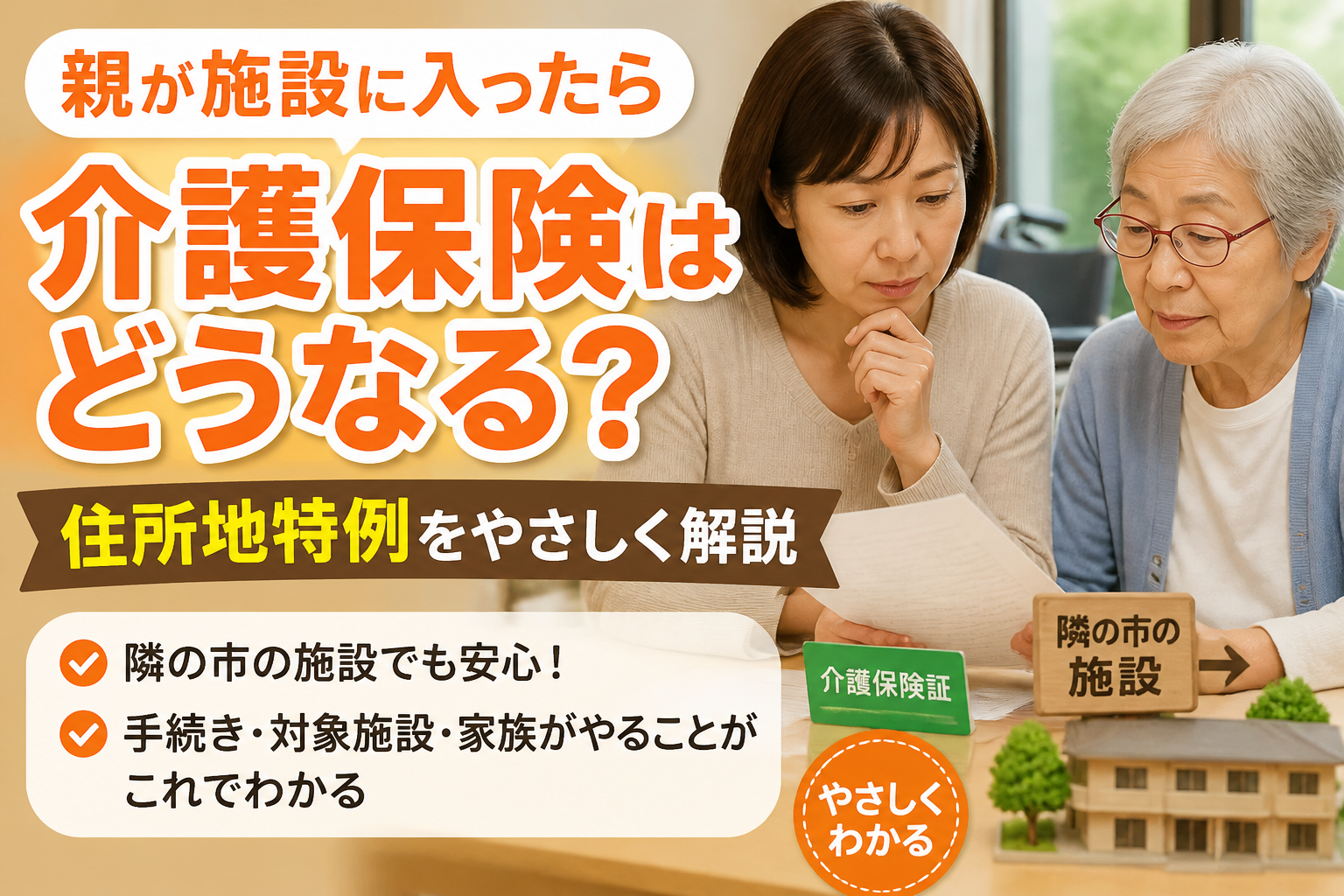 親が施設に入ったら介護保険はどうなる？住所地特例をやさしく解説