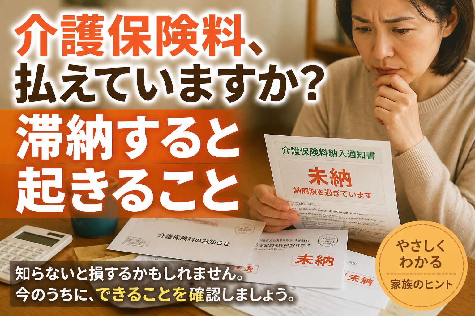 介護保険料、払えていますか？滞納すると起きること