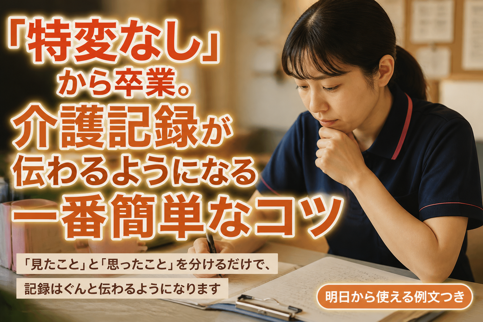 「特変なし」から卒業。介護記録が伝わるようになる一番簡単なコツ