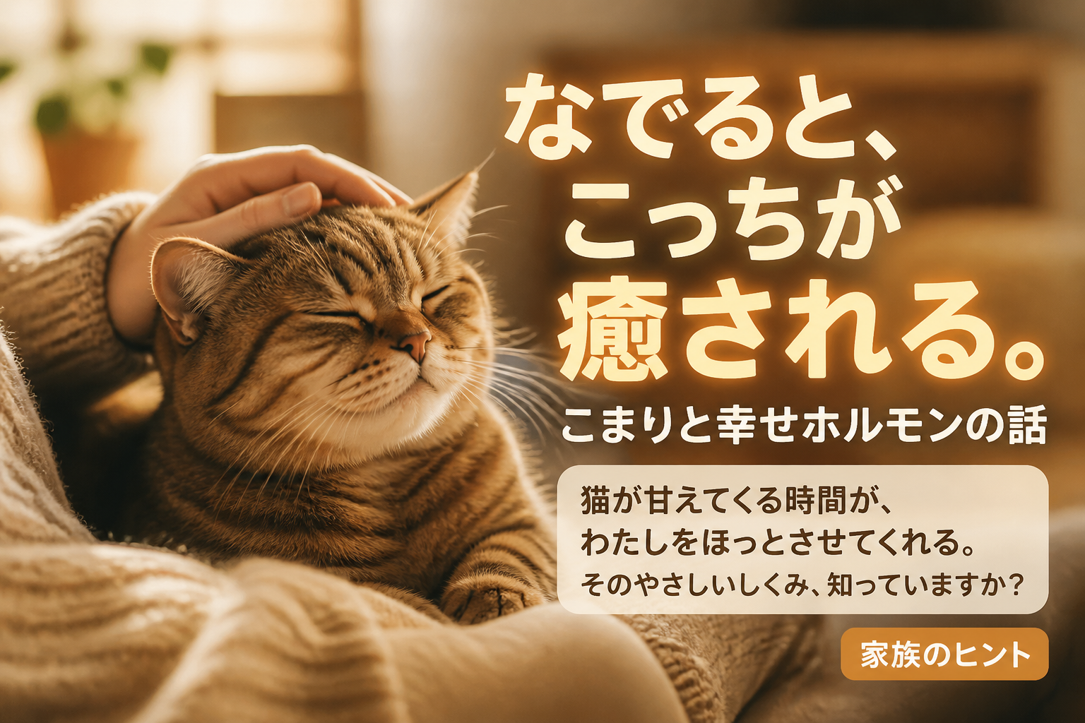 なでると、こっちが癒される。こまりと幸せホルモンの話