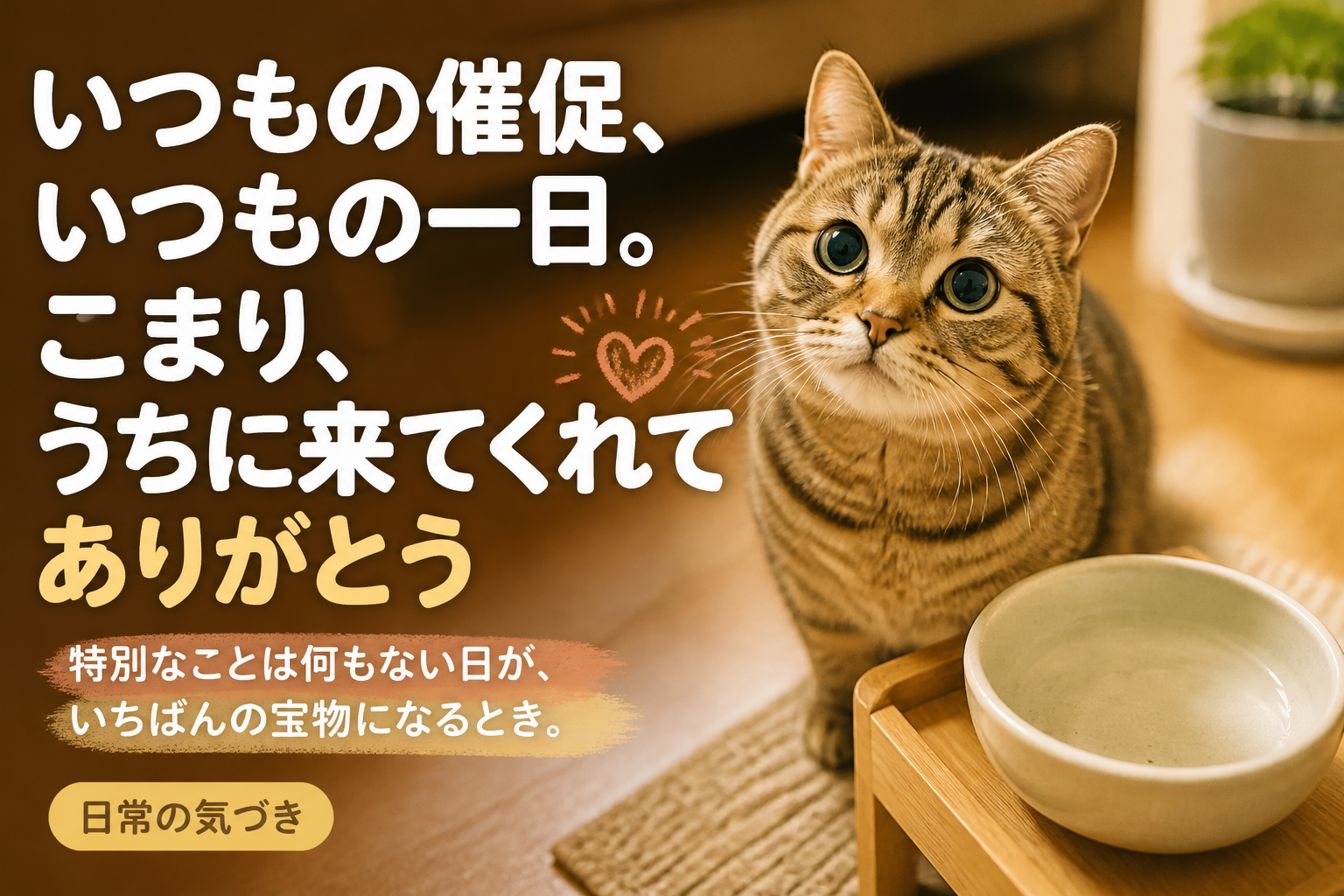 いつもの催促、いつもの一日。こまり、うちに来てくれてありがとう