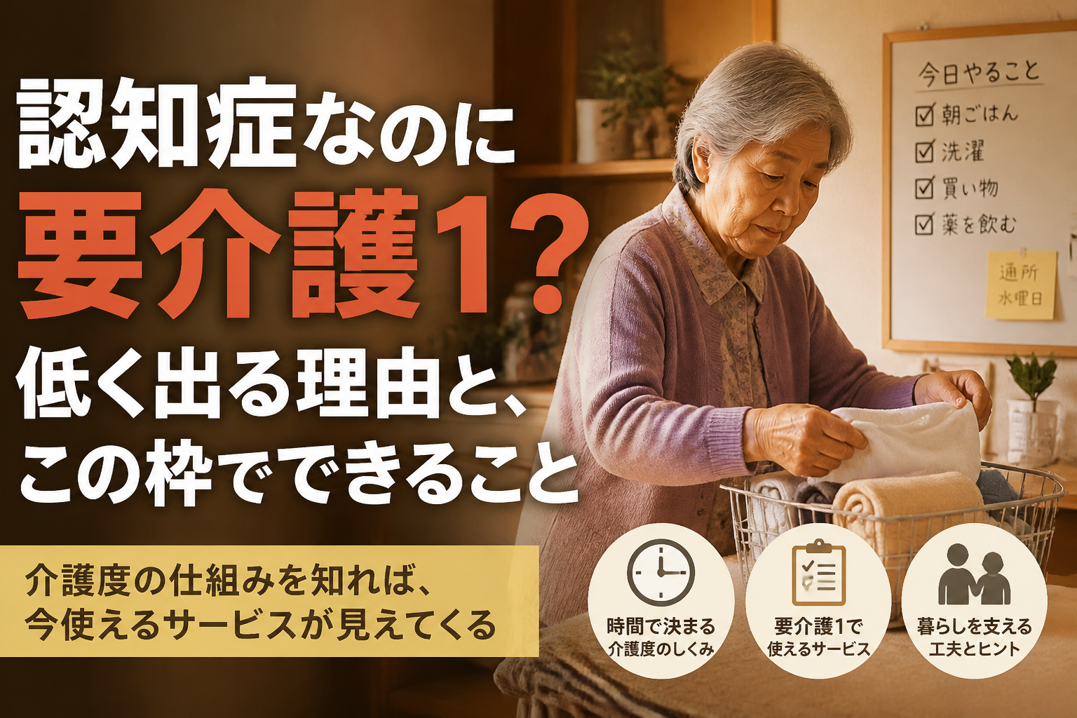 認知症なのに要介護1？低く出る理由と、この枠でできること