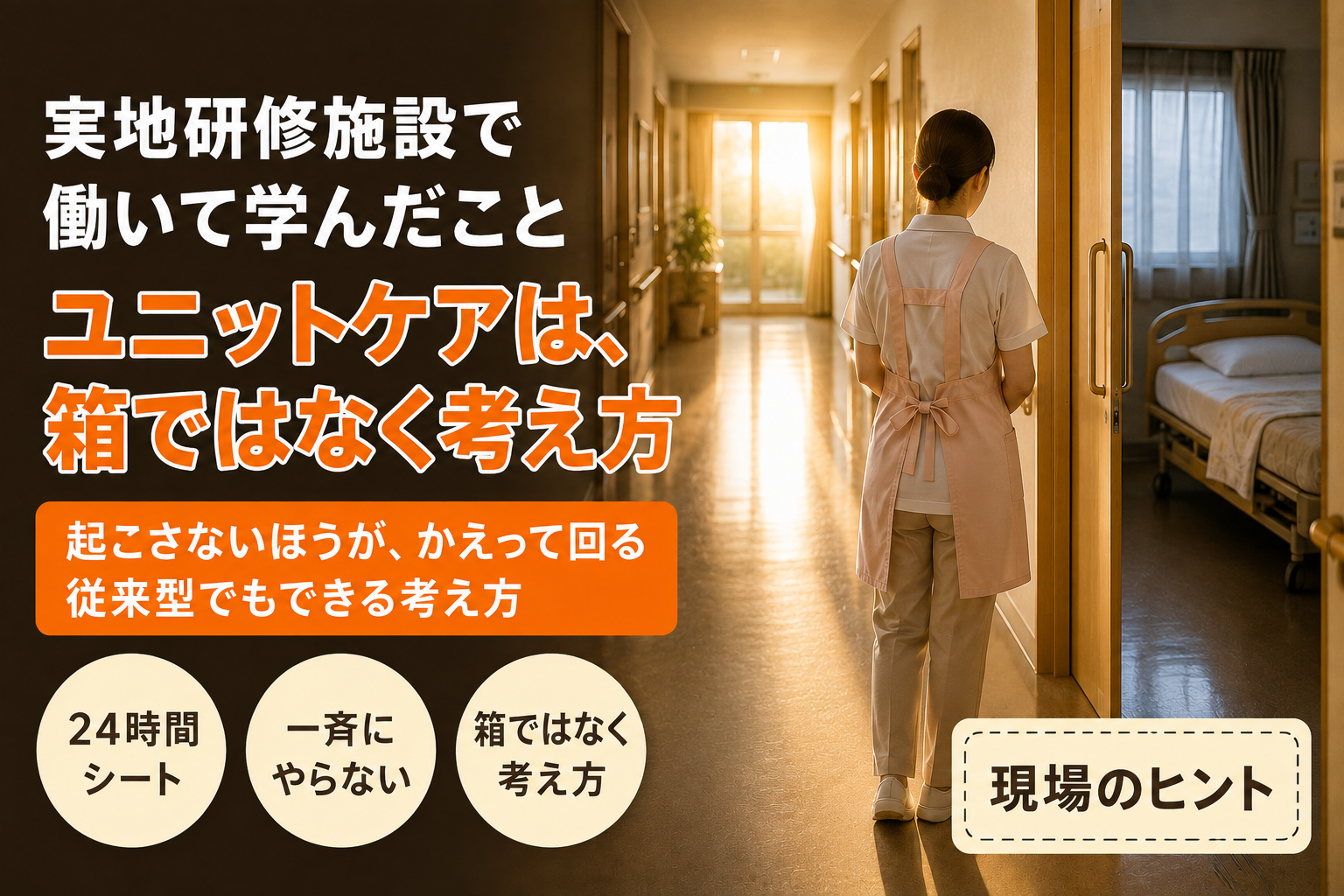 ユニットケアの実地研修施設で働いて学んだこと。ユニットケアは、箱ではなく考え方